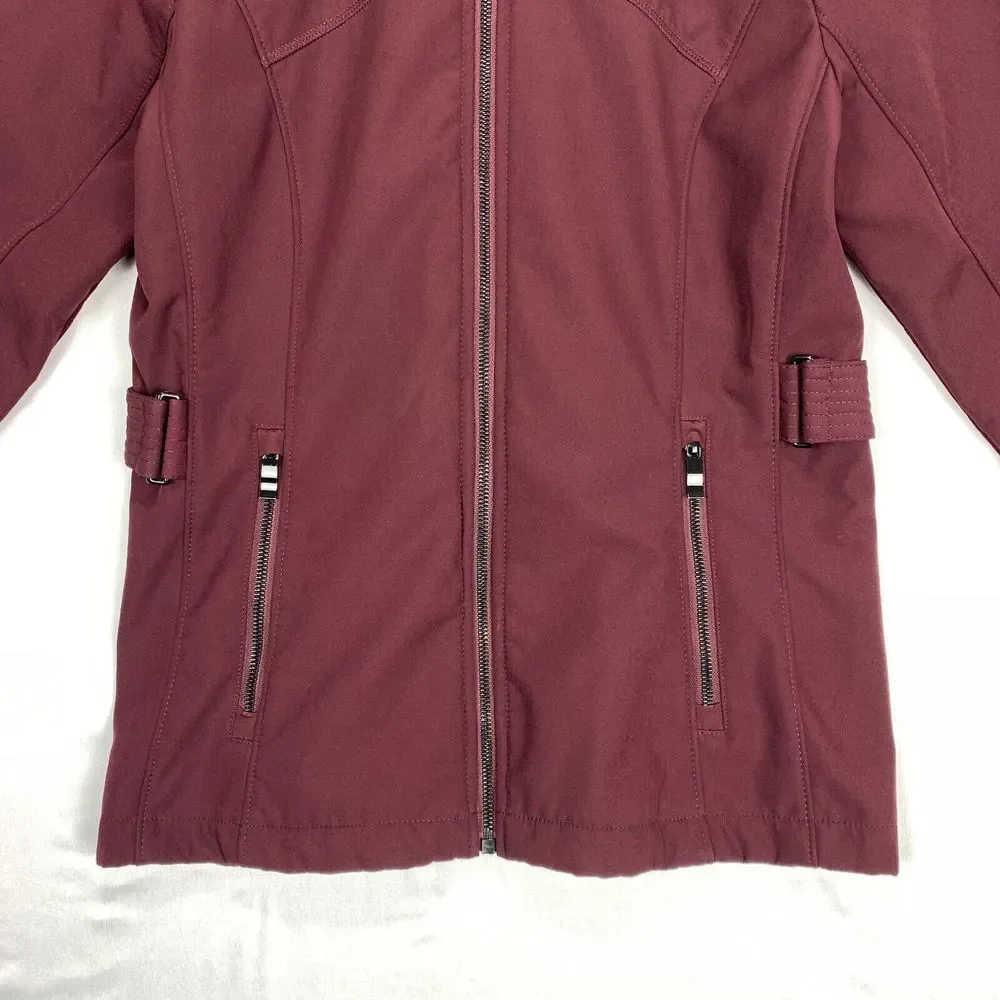 Zeroxposur Womens Water Resistant Warm Rain Jacket Plum Womens Medium Soft Shell